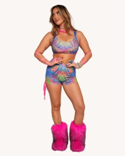 Viper Vision Ruched Shorts -iHeartRaves Shop Viper Vision Cropped Cami Top Full 1