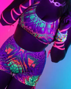 Viper Vision Ruched Shorts -iHeartRaves Shop Viper Vision Cropped Cami Top UV 1