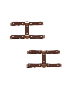 Vixen Vice O-Ring Pair Leg Garters -iHeartRaves Shop VixenViceO RingPairLegGarters Brown