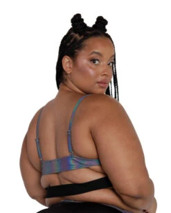 Won't Let U Out Reflective Underboob Clasp Top -iHeartRaves Shop Won t Let U Out Underboob Clasp Top Curve back