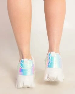 IHeartRaves Dreamy Baby Holographic Sneakers -iHeartRaves Shop iHeartRaves Dreamy Baby Holographic Sneakers Iridescent Back