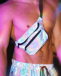 Happy Hour White Reflective Fanny Pack
